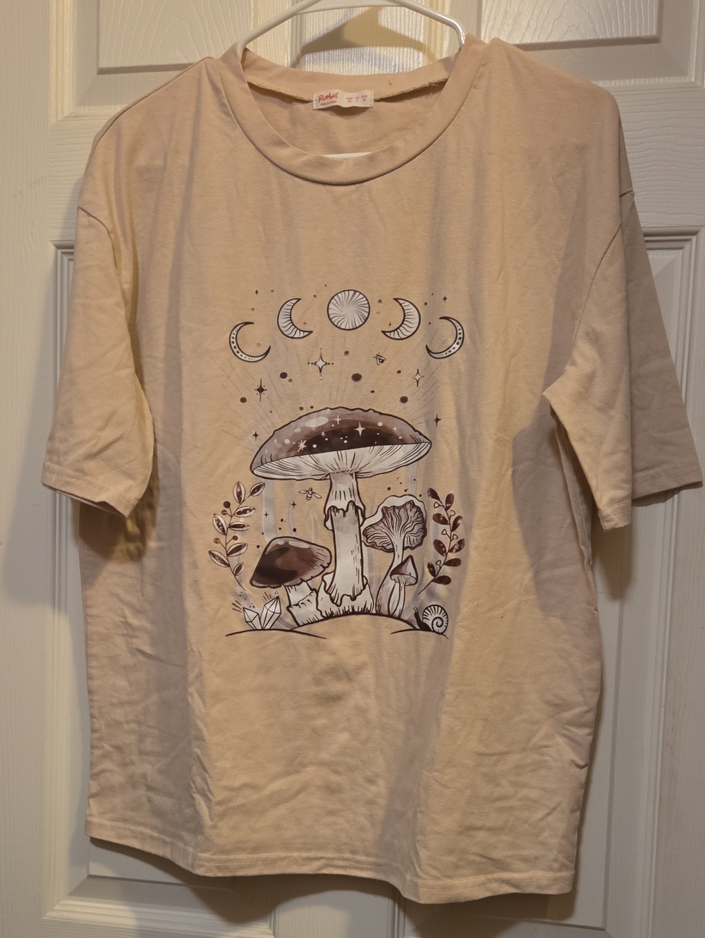 Beige Mushroom Graphic Tee